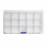 15 SLOT PLASTIC ORGANIZER BOX 6.75" X 3.75"