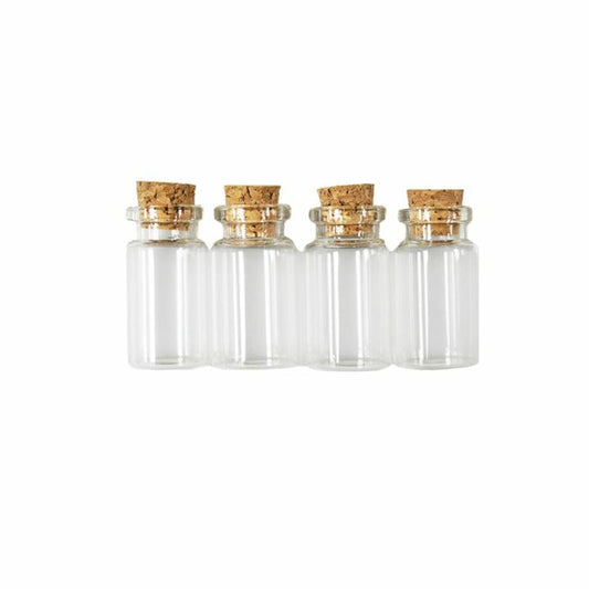 GLASS BOTTLES WITH CORK TOP