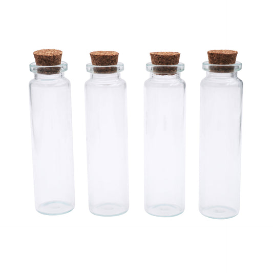 GLASS BOTTLES WITH CORK TOP