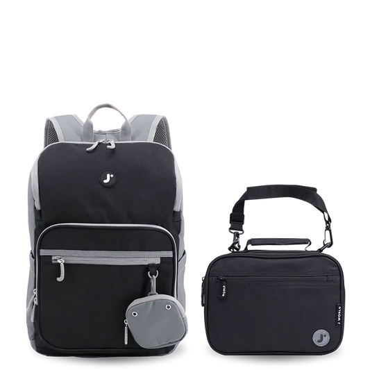 Junior Backpack With Lunch Box For School | Black