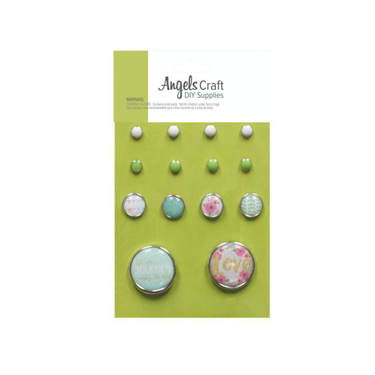 FLORAL LOVE BRAD PINS 14 PC