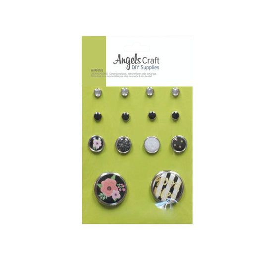 FLORAL PRINT BRAD PIN 14 PC