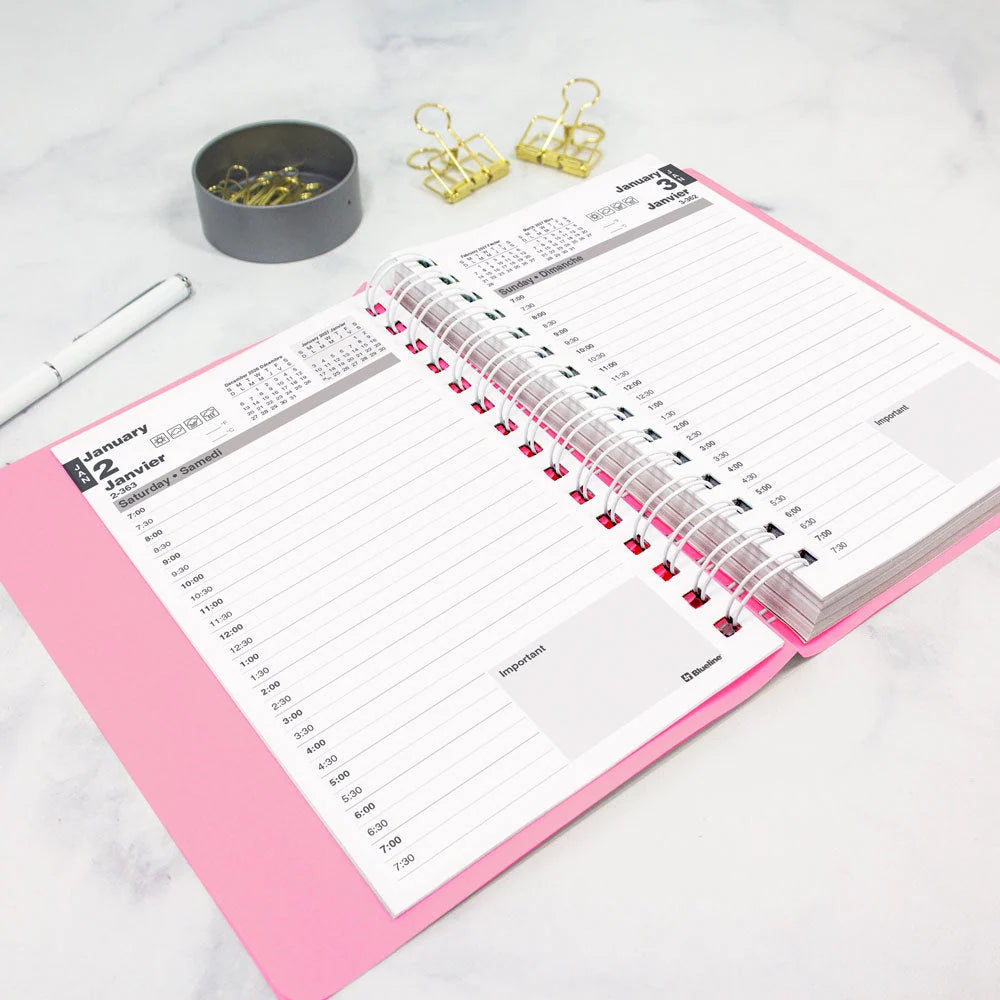 DAILY PLANNER PINK DAISY DESIGN