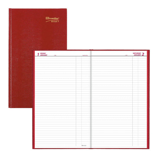 Traditional Daily Planner - Bright Red