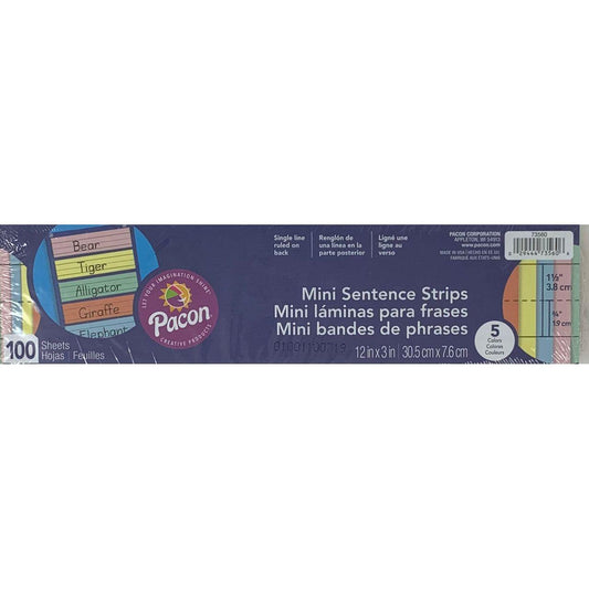 Sentence Strip Asst Color 3x12