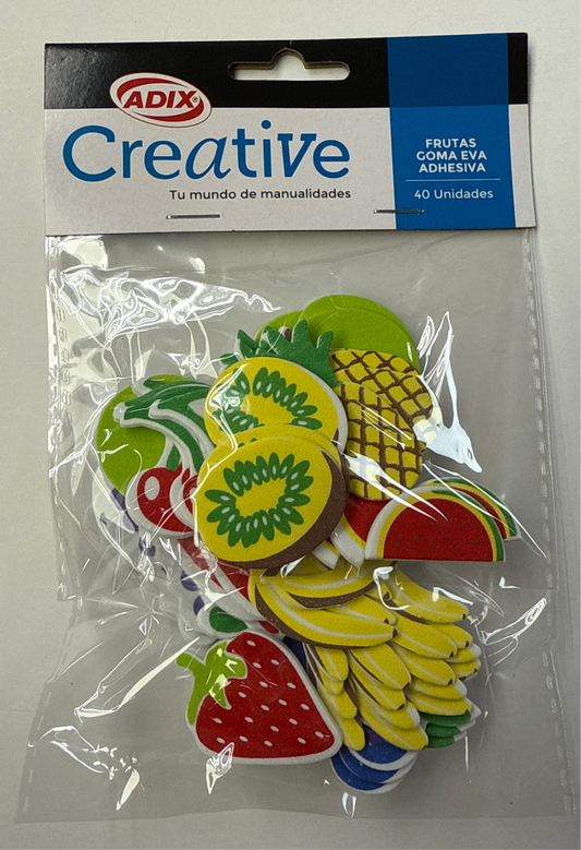 FRUTA GOMA EVA ADHESIVA 40 PCS
