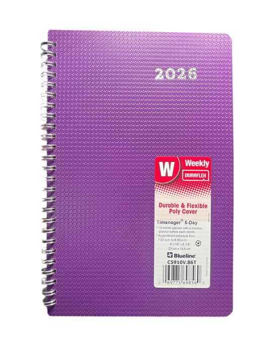 Weekly Time Manager Duraflex Purple