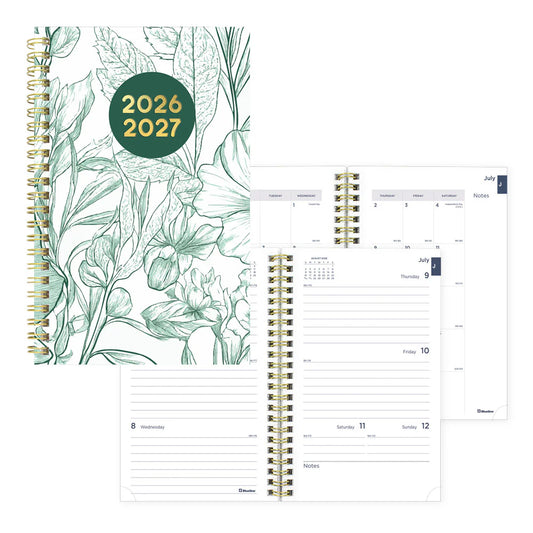 Academic Weekly Planner Floral Green