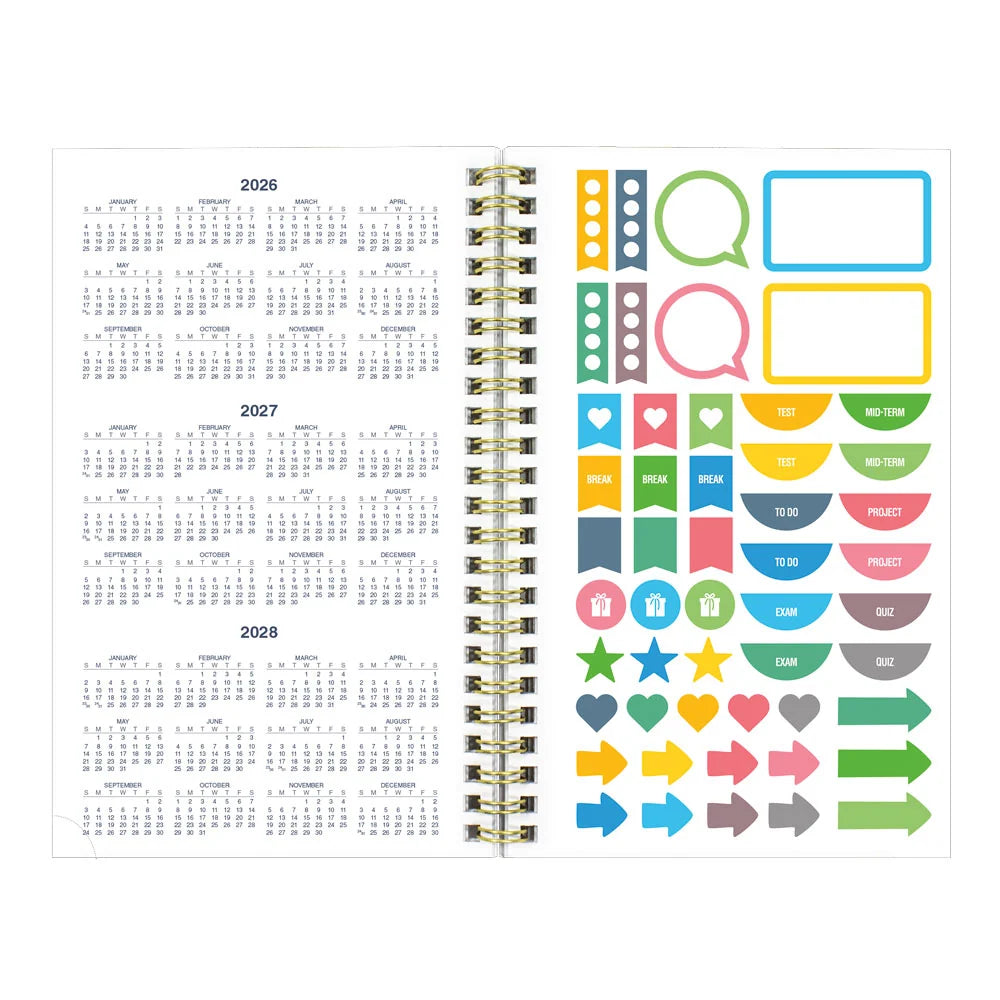 Academic Weekly Planner Floral Green