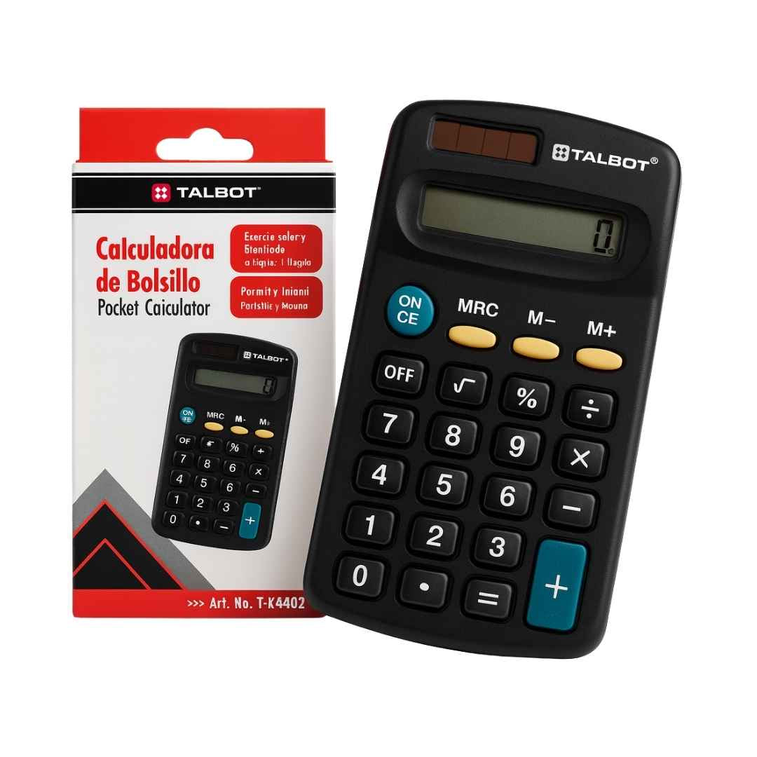Calculadora de bolsillo con baterías o sistema solar