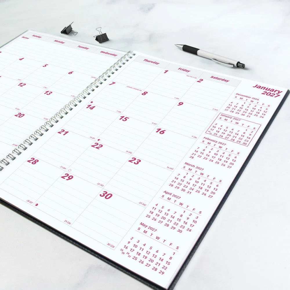 14-Month DuraFlex Monthly Planner - Black