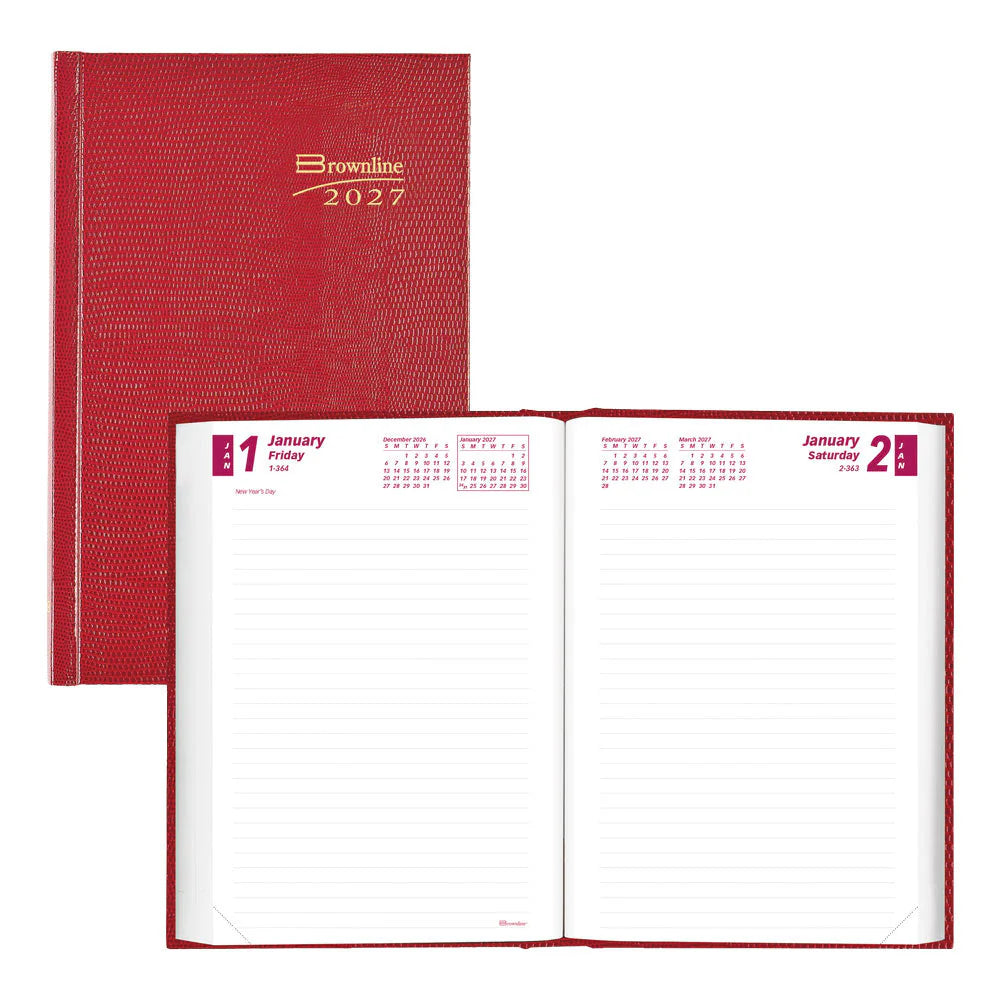 Traditional Daily Journal - Bright Red