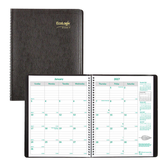 14-Month EcoLogix Monthly Planner - Black