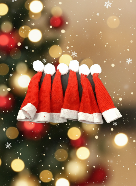 MINI SANTA HATS 6PK 3.25IN