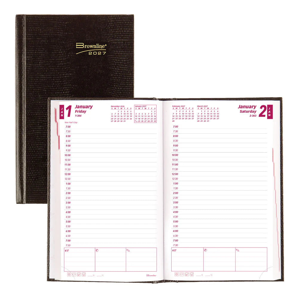 Traditional Daily Appointment Planner - Black