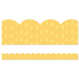 Yellow with Painted Dots Scalloped Border