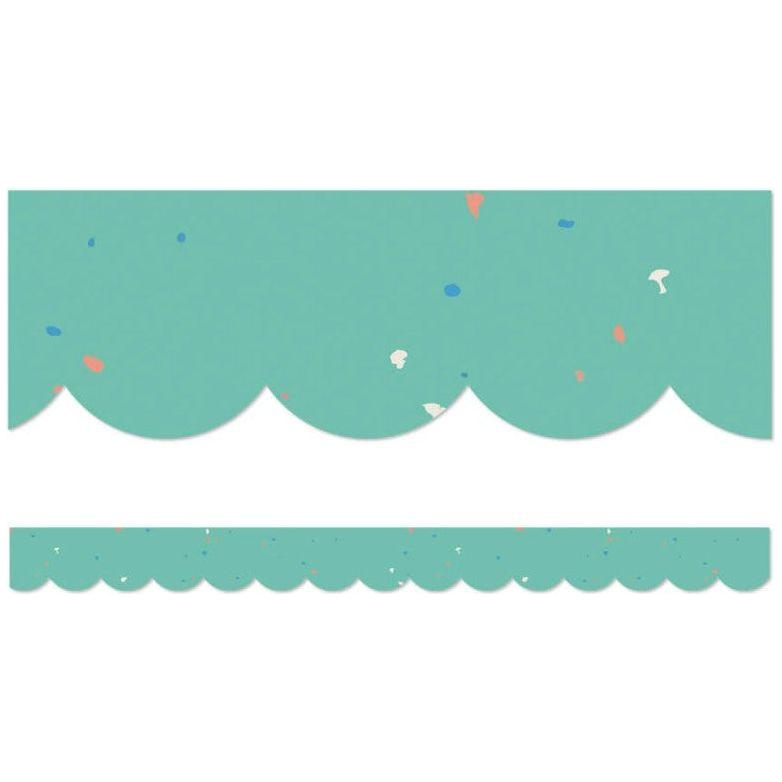 Speckled Teal Scalloped Bulletin Board Borders