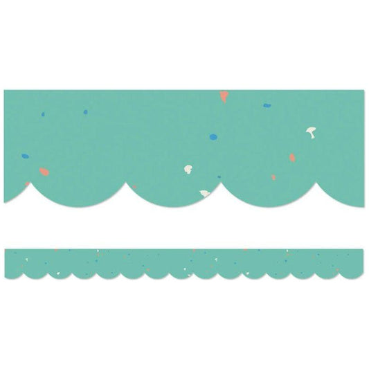 Speckled Teal Scalloped Bulletin Board Borders