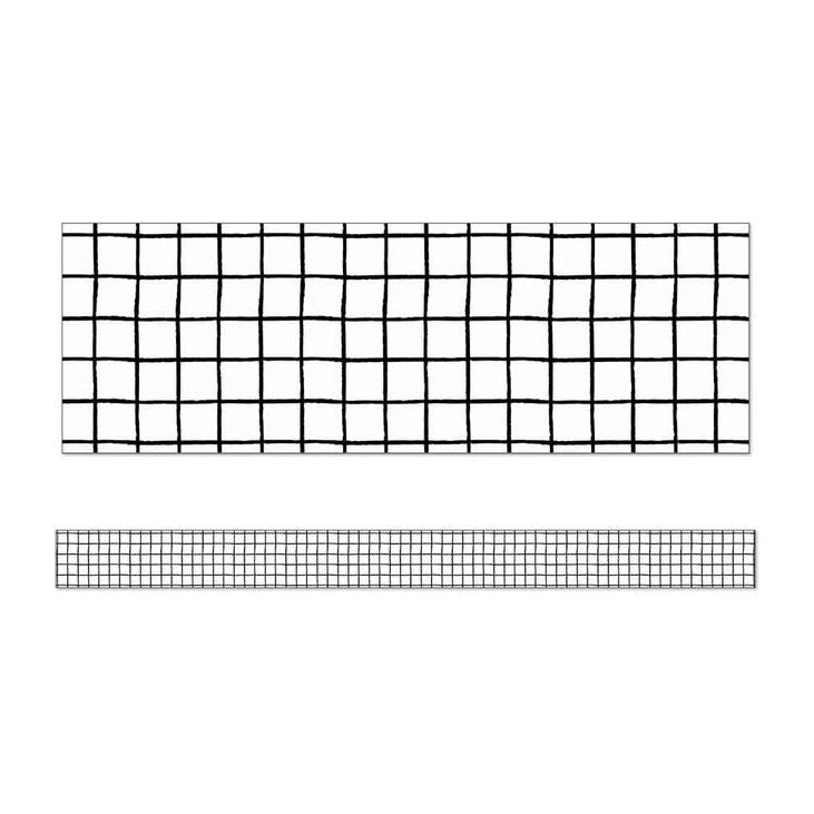 Black & White Grid Straight Borders