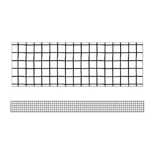 Black & White Grid Straight Borders
