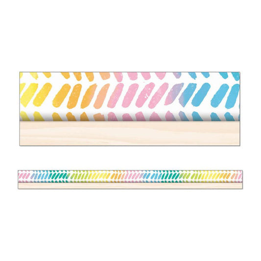 Watercolor Chevron Straight Border
