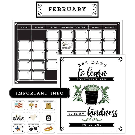 Farmhouse Calendar Bulletin Board Set