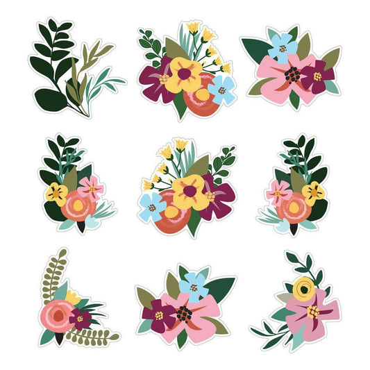 Jumbo Flowers and Greenery Cutouts 12 pcs