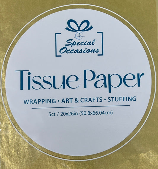 GOLD METALLIC TISSUE PAPER 20X26IN 5PK