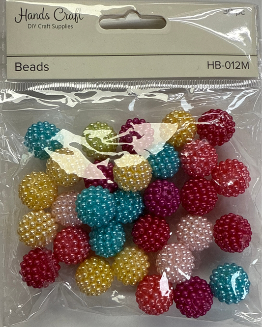 POPPY BEADS MIX 13MM 30 PC