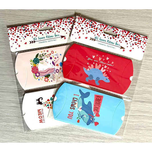 FAVOR BOX PILLOW VALENTINE ASST