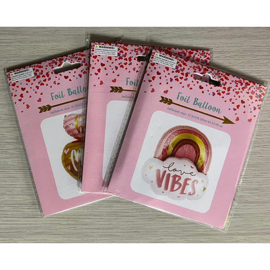 VALENTINE BALLOON FOIL W/STRAW INFLATING