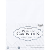 GREAT WHITE CARDSTOCK SMOOTH 8.5X11 50 PACK 65LBS