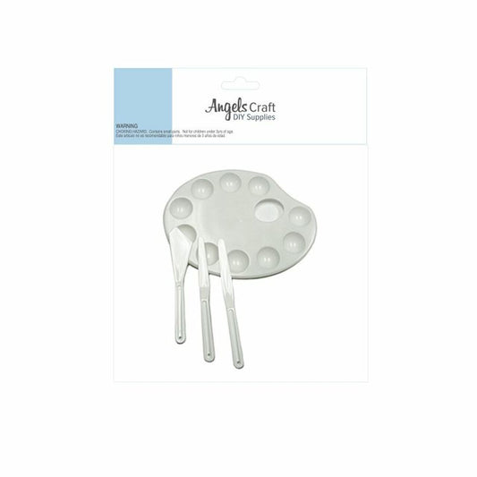 OVAL PAINT PALETTE W/3 SPATULA