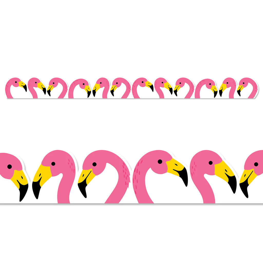 BORDER PALM PARADISE FLAMINGOS