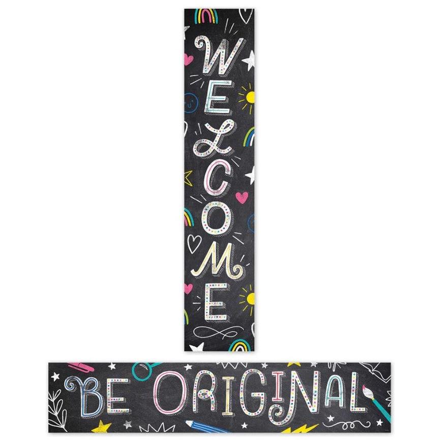 Chalk It Up! Welcome Banner 2 Sided 3 Feet