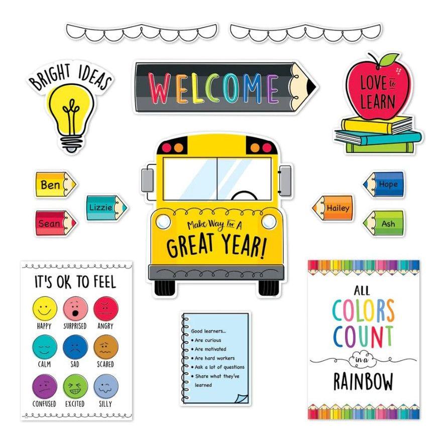 Core Decor Ready for School Bulletin Board 41pcs