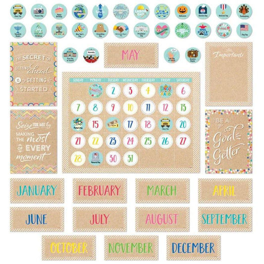 Krafty Pop Calendar Set Bulletin Board 87pcs