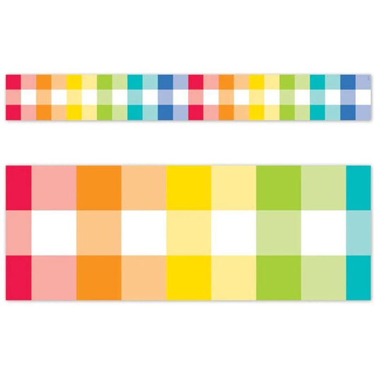 Core Decor Rainbow Buffalo Check Border 48'