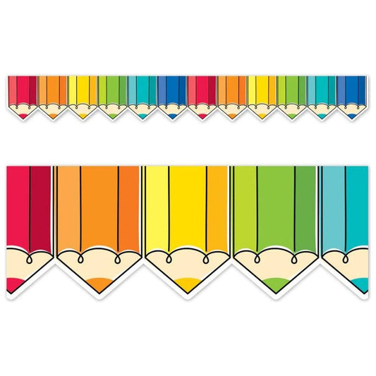 Core Decor Colorful Doodle Pencils Border 48'