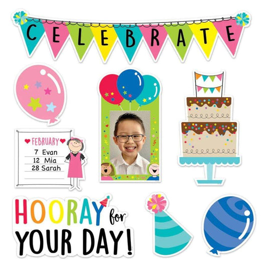 Stick Kids Happy Birthday Mini Bulletin Board 20pc