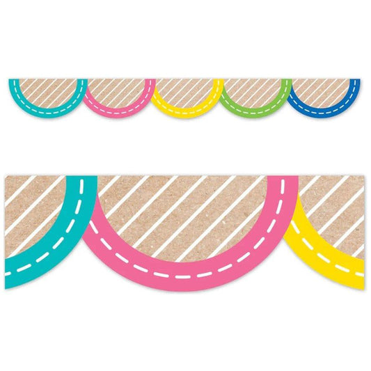 Krafty Pop Colorful Jumbo Scallops Border 48'