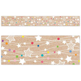 Krafty Pop Colorful Stars on Strings Border 48'