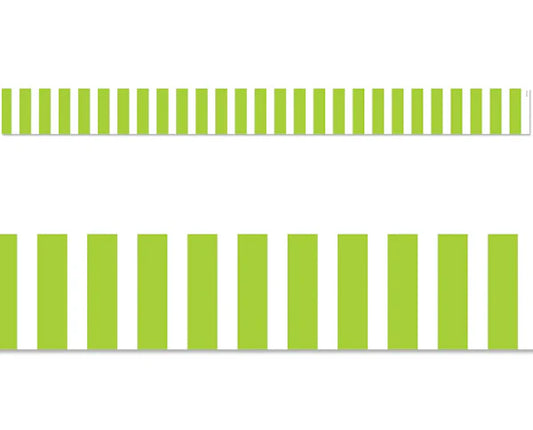 Lime Green Bold Stripes Border EZ Border | 24 strips
