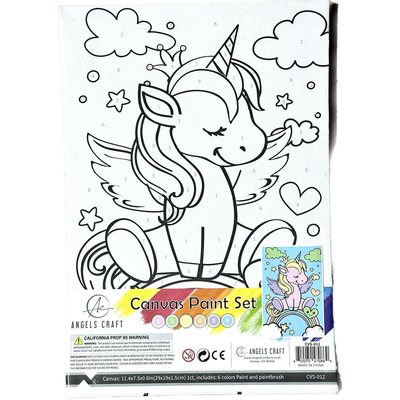 Unicorn Design Canvas Paint Set