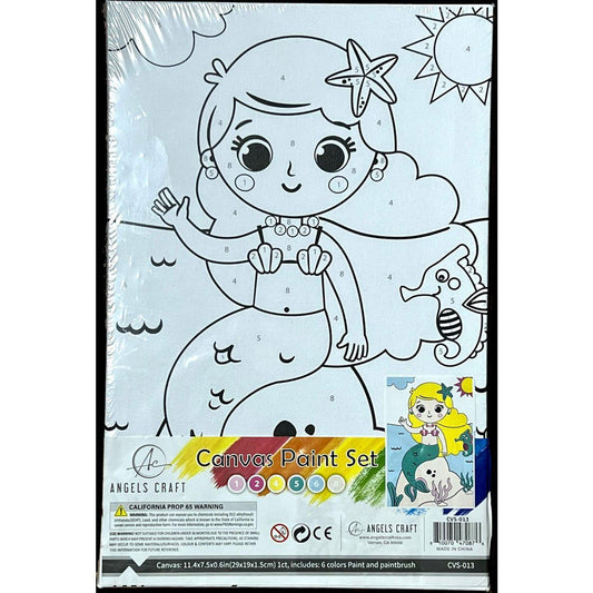 Mermaid Design Canvas Paint Set