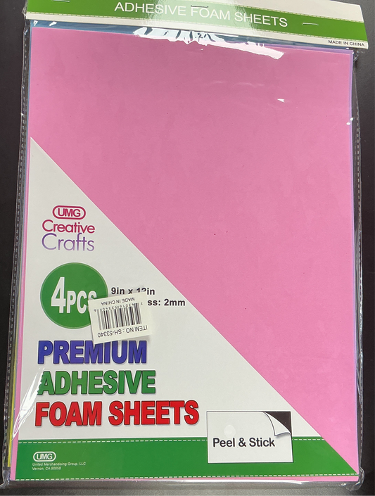 FOAM SHEETS PEEL&STICK 4PCS 9'X12'