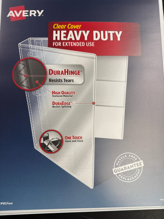 HEAVY DUTY VIEW 1/2" WHITE BINDER