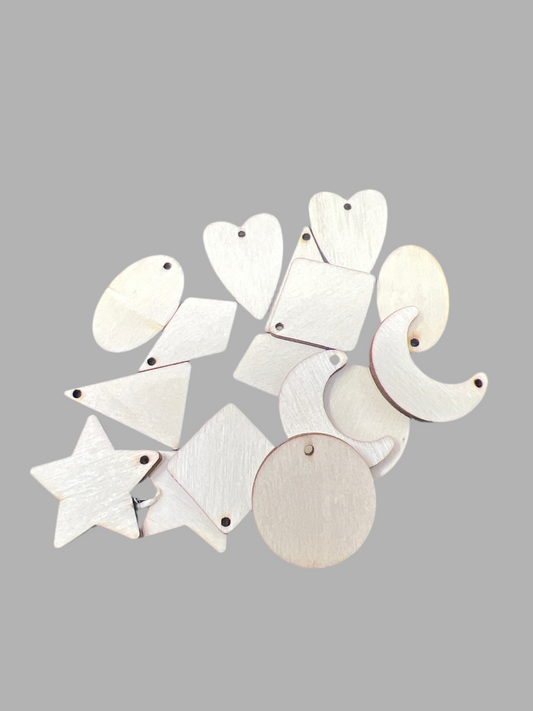SHAPE WOOD CUT OUT ASSORT 16 PCS 1IN