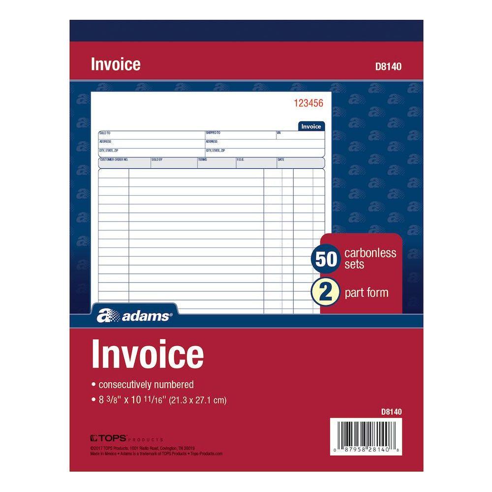 INVOICE BOOK NCR 2PT 50 SET 8" X 10"