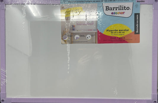 PIZARRA BLANCA 16X24 BORDE LILA